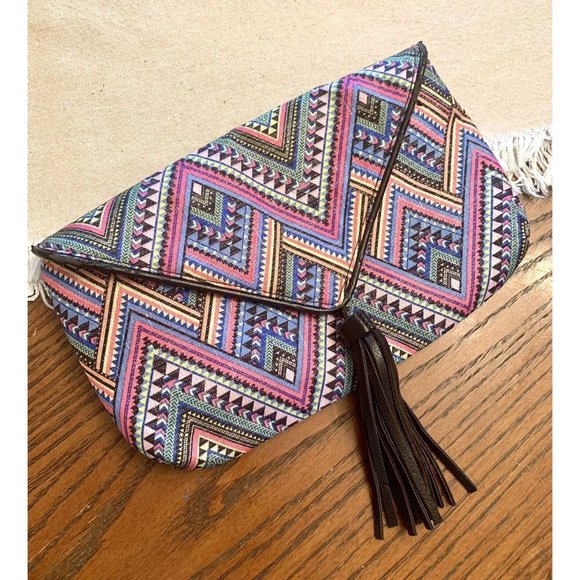 jessica mcclintock Crossbody Clutch Colorful Embroidered Boho - Picture 3 of 9